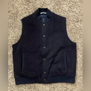 Peter millar merino wool fleece button vest xxl navy